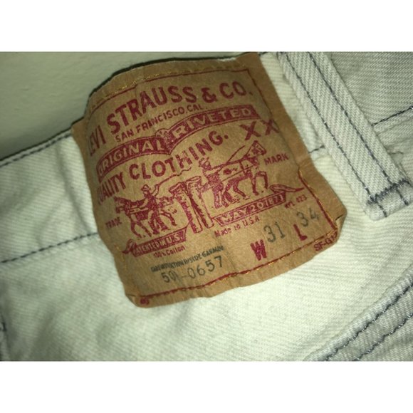 Vintage Men's Levi Strauss & Co 501-0657 Button Fly Jeans w Pockets W31/L34 Gray - Picture 3 of 6